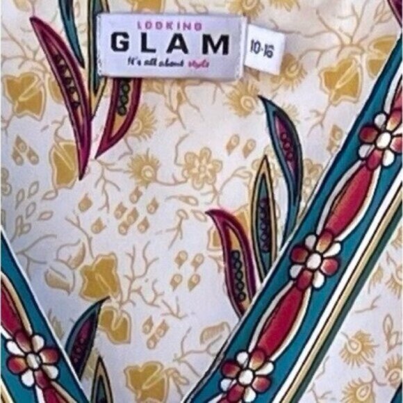 Looking Glam Ladies Tribal Full-Length Maxi Kaftan One Size - Picture 4 of 6